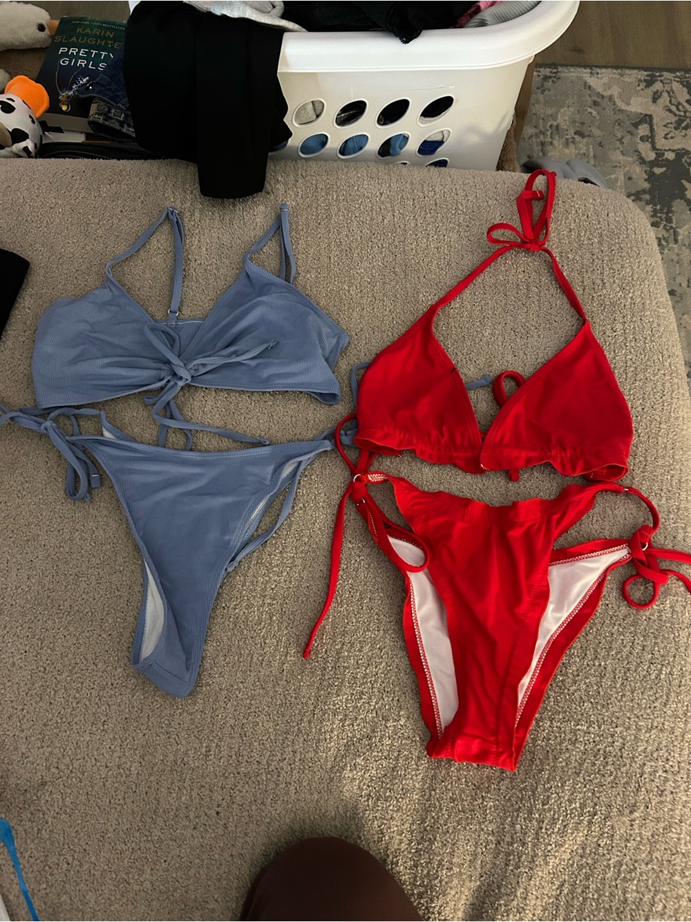 SHEIN Blue & Red Mix-and-Match Bikini Set